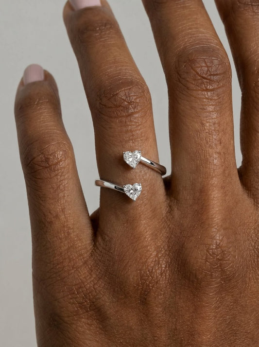 Anita  Heart Lab Grown Round Diamond Wedding Ring - Platinum