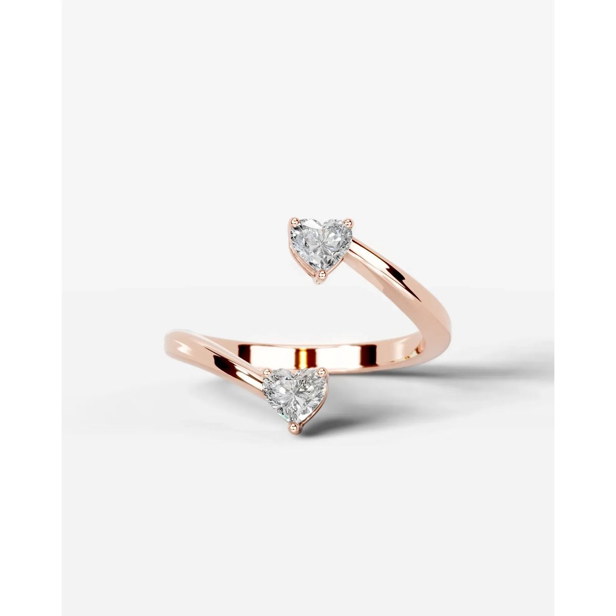 Anita  Heart Lab Grown Heart Diamond Wedding Ring - Rose Gold