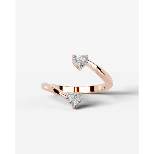 Anita  Heart Lab Grown Heart Diamond Wedding Ring - Rose Gold