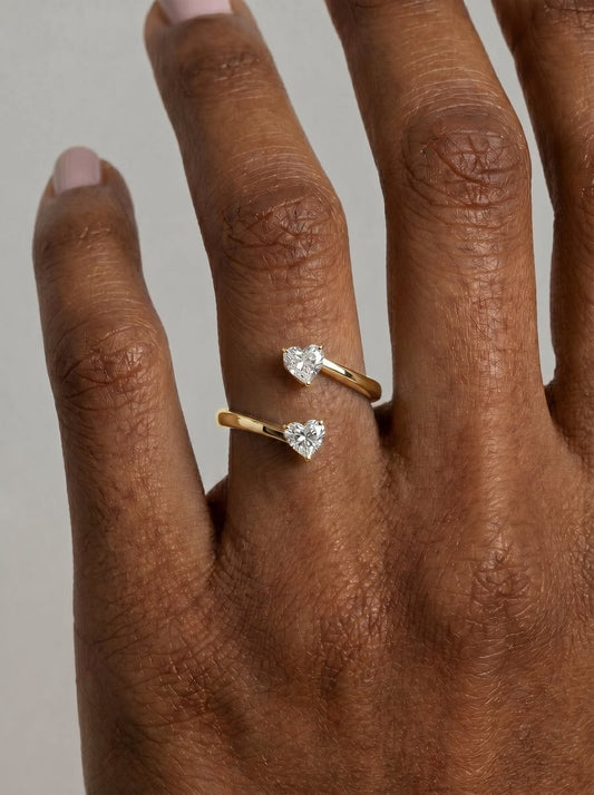Anita  Heart Lab Grown Heart Diamond Wedding Ring - Yellow Gold