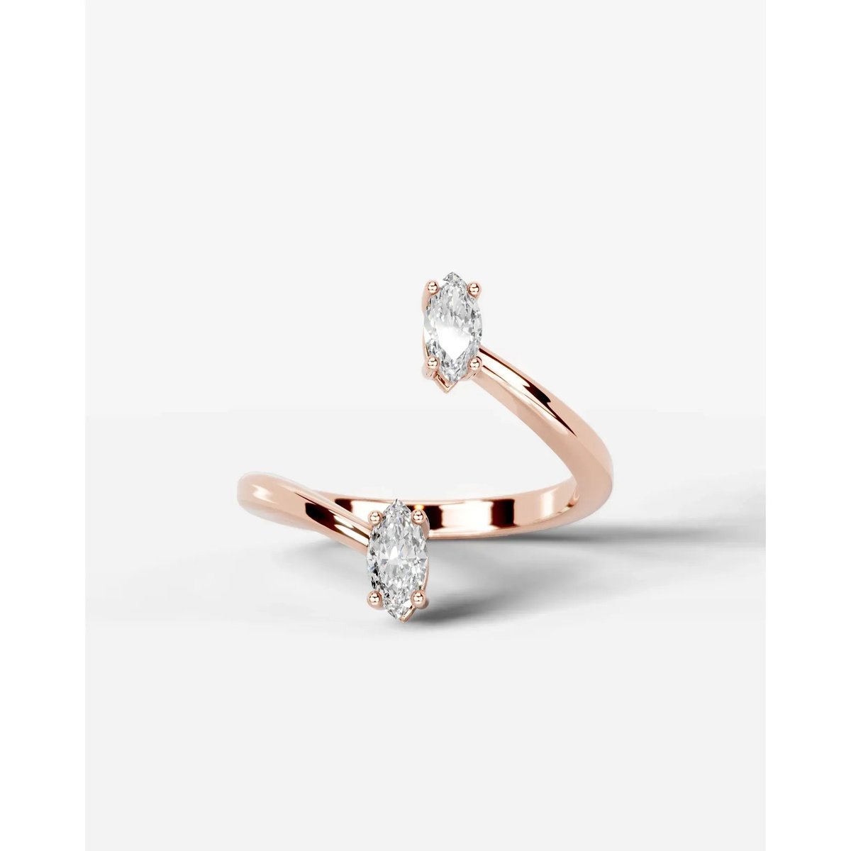 Anita  Marquise Lab Grown Marquise Diamond Wedding Ring - Rose Gold