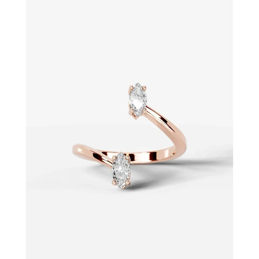 Anita  Marquise Lab Grown Marquise Diamond Wedding Ring - Rose Gold