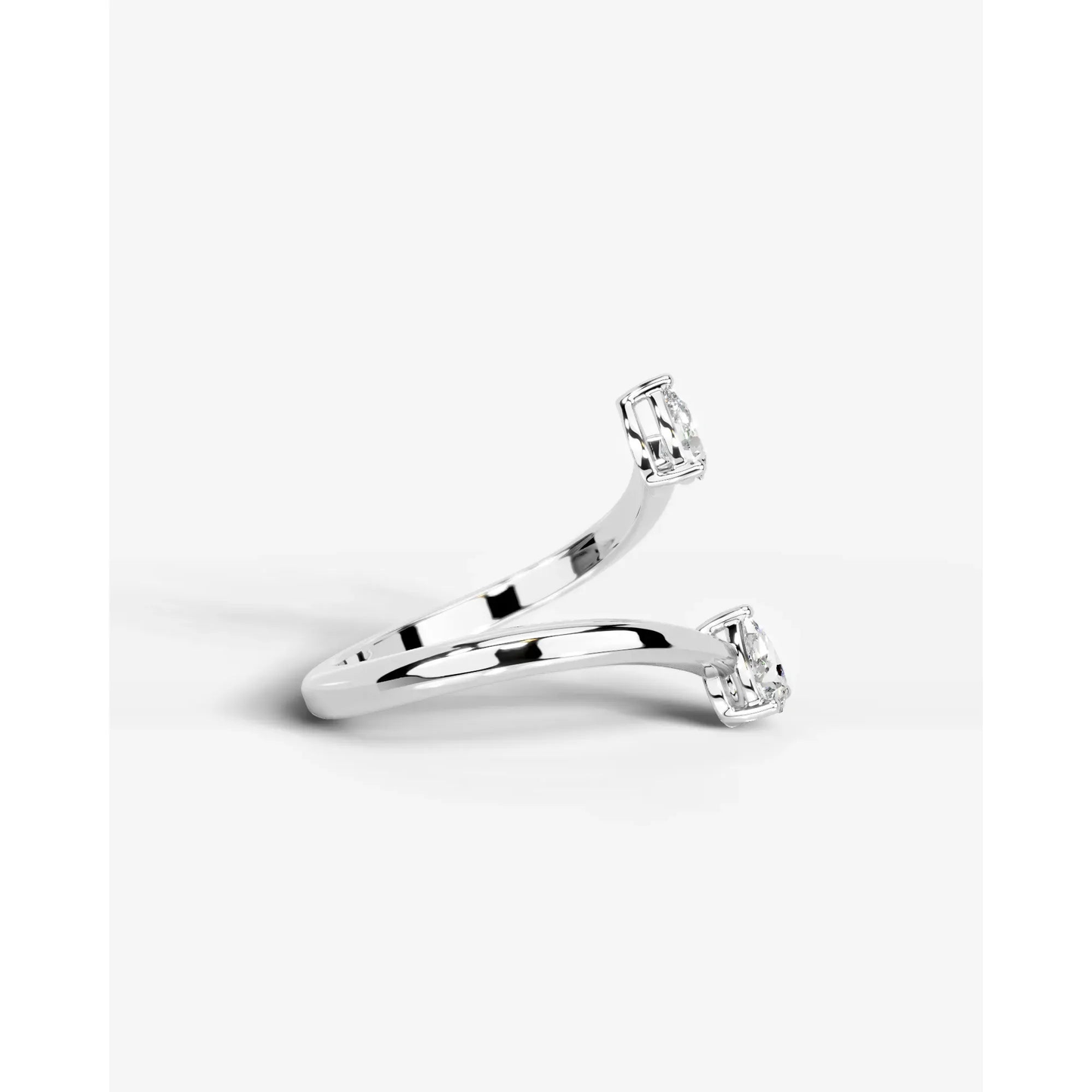 Anita  Pear Lab Grown Round Diamond Wedding Ring - Platinum - 5ct