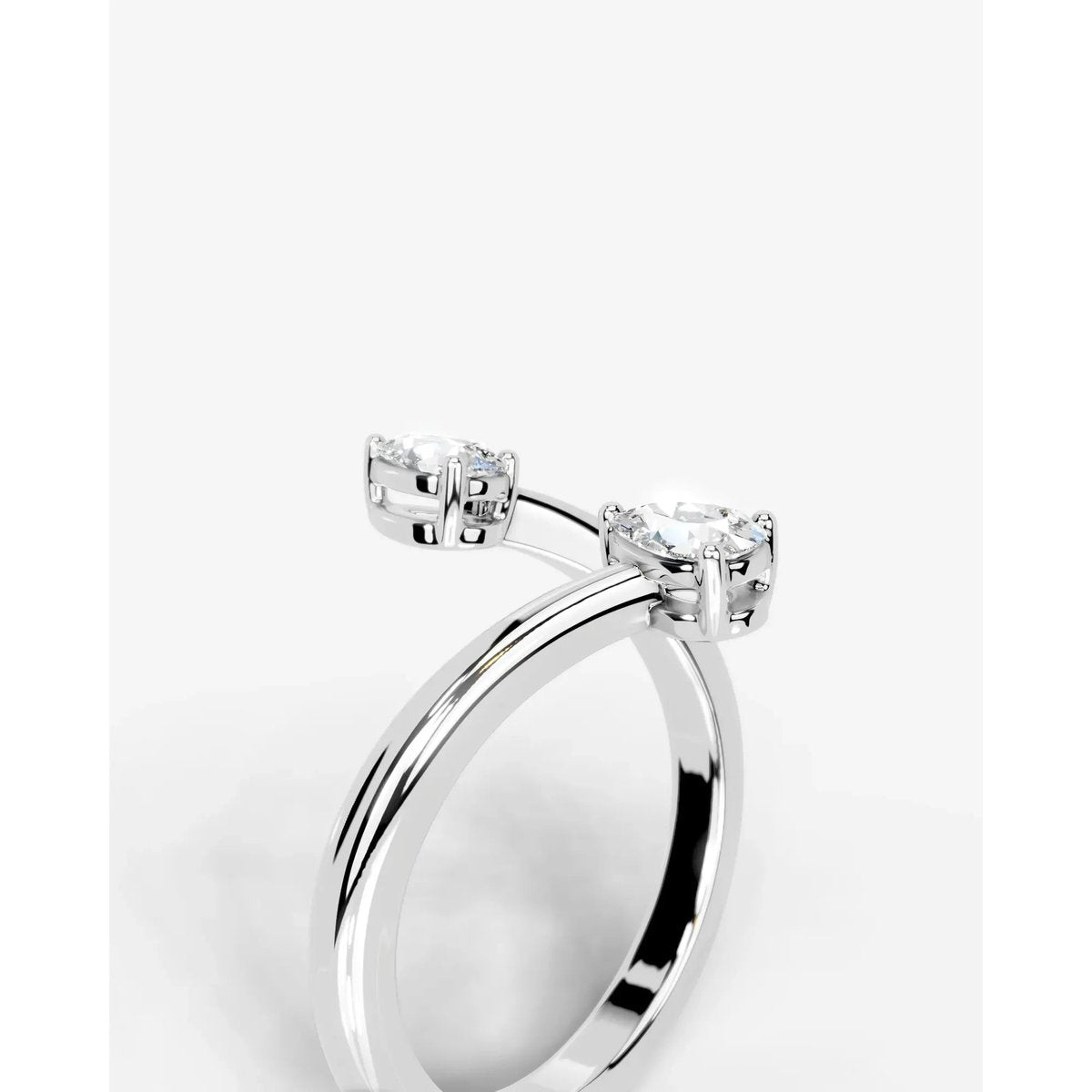 Anita  Pear Lab Grown Round Diamond Wedding Ring - Platinum