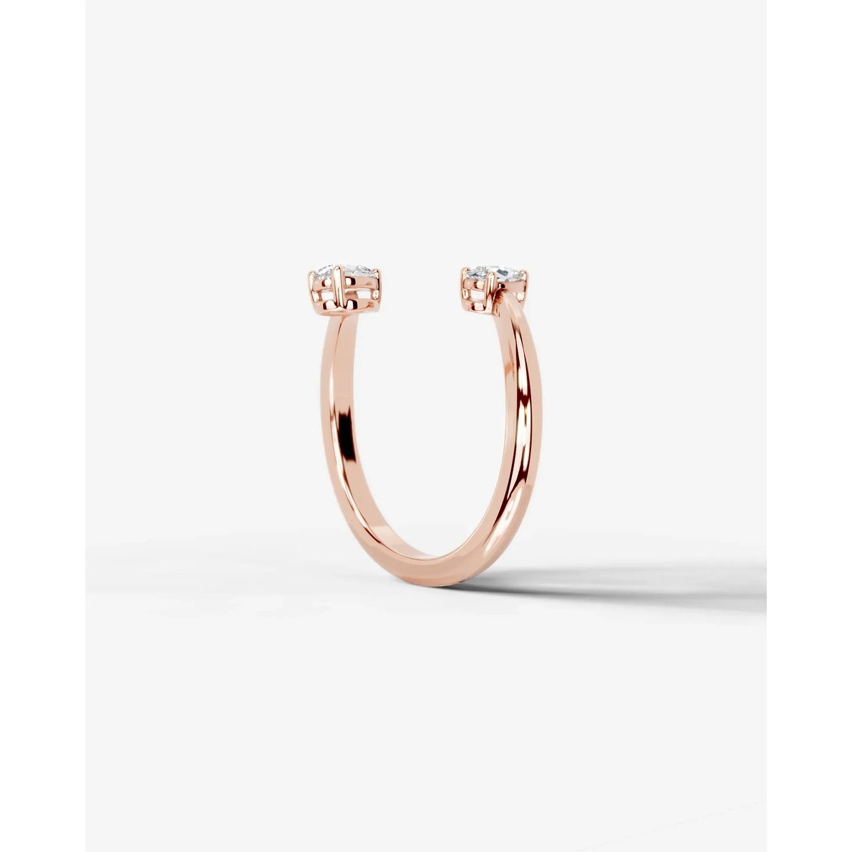 Anita  Pear Lab Grown Pear Diamond Wedding Ring - Rose Gold