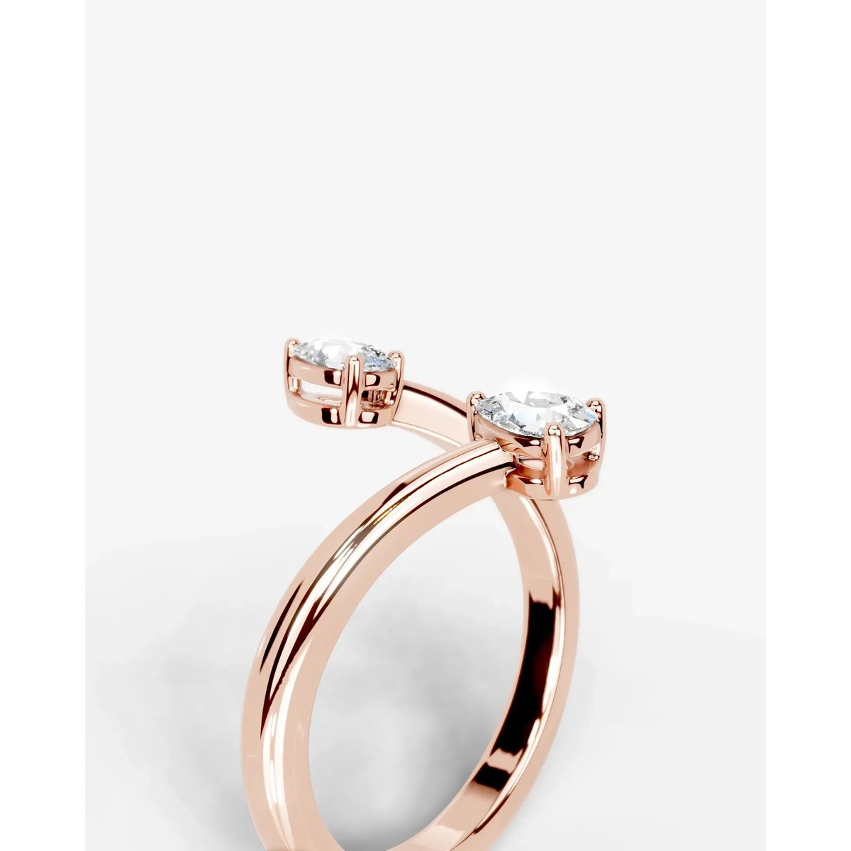 Anita  Pear Lab Grown Pear Diamond Wedding Ring - Rose Gold