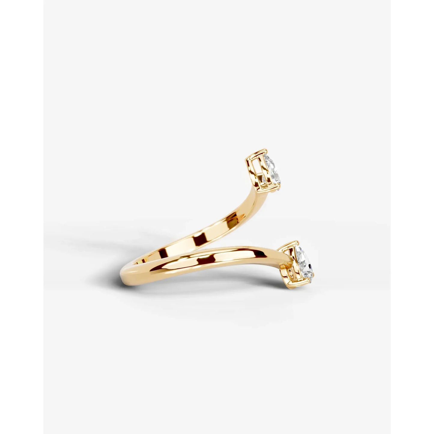 Anita  Pear Lab Grown Pear Diamond Wedding Ring - Yellow Gold - 18K - 2ct