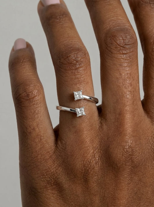 Anita  Princess Lab Grown Round Diamond Wedding Ring - Platinum