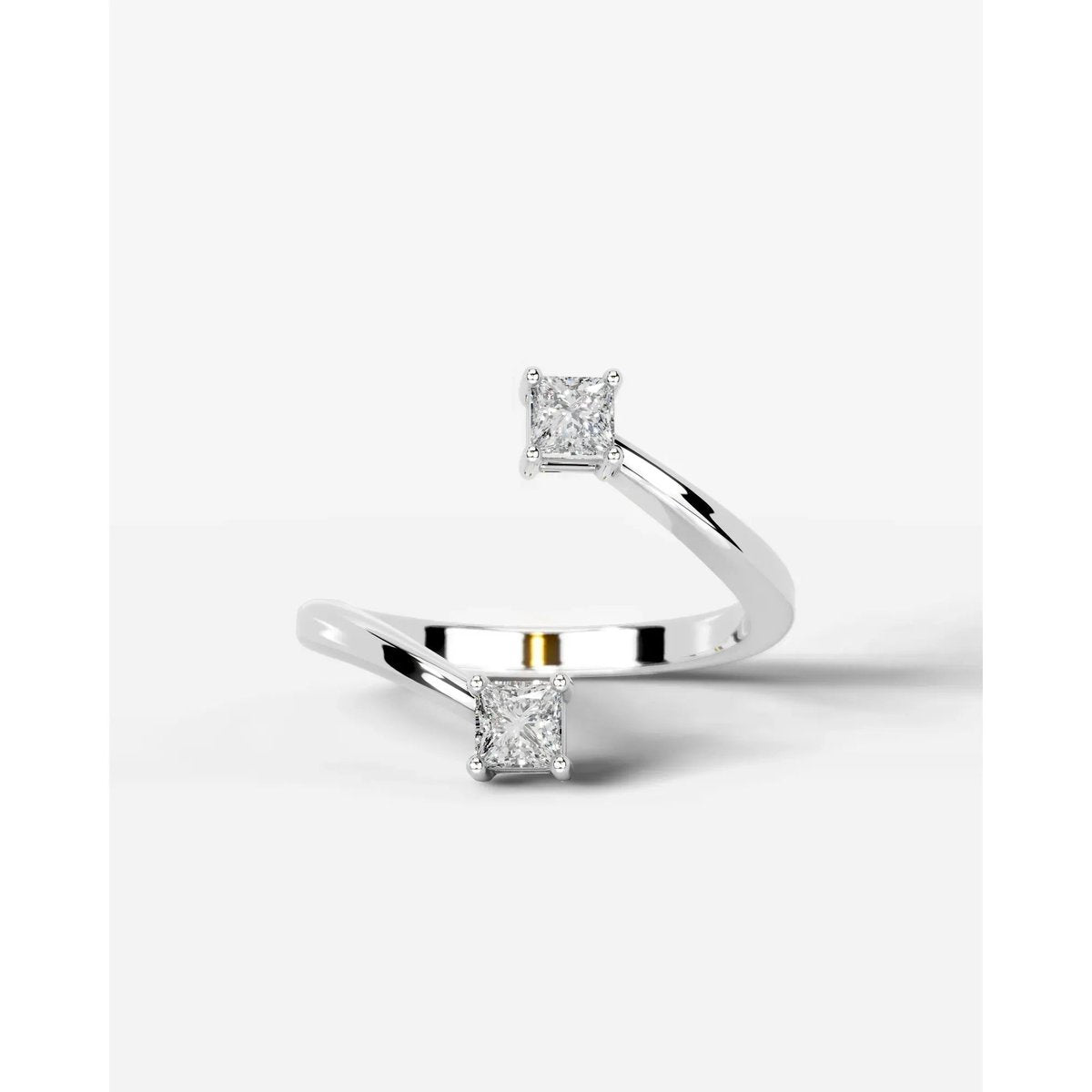 Anita  Princess Lab Grown Round Diamond Wedding Ring - Platinum
