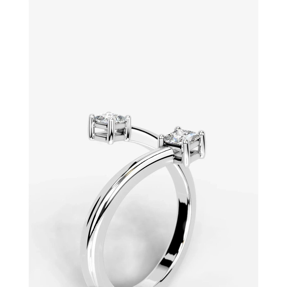 Anita  Princess Lab Grown Round Diamond Wedding Ring - Platinum