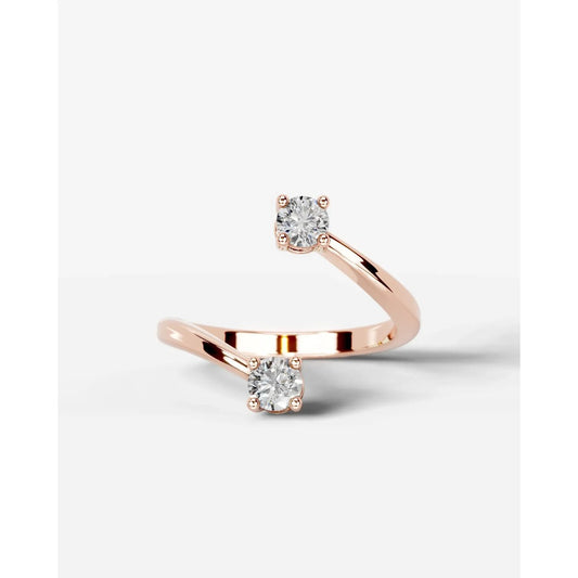Anita  Round Lab Grown Round Diamond Wedding Ring - Rose Gold