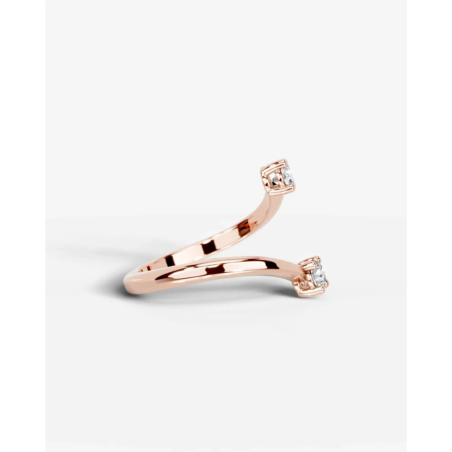Anita  Round Lab Grown Round Diamond Wedding Ring - Rose Gold - 18K - 2ct