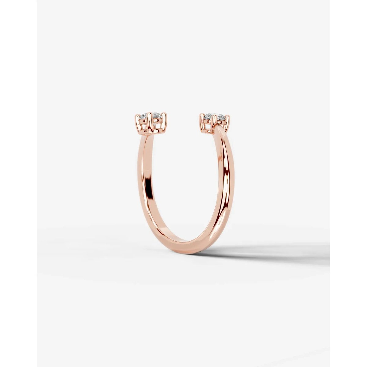 Anita  Round Lab Grown Round Diamond Wedding Ring - Rose Gold