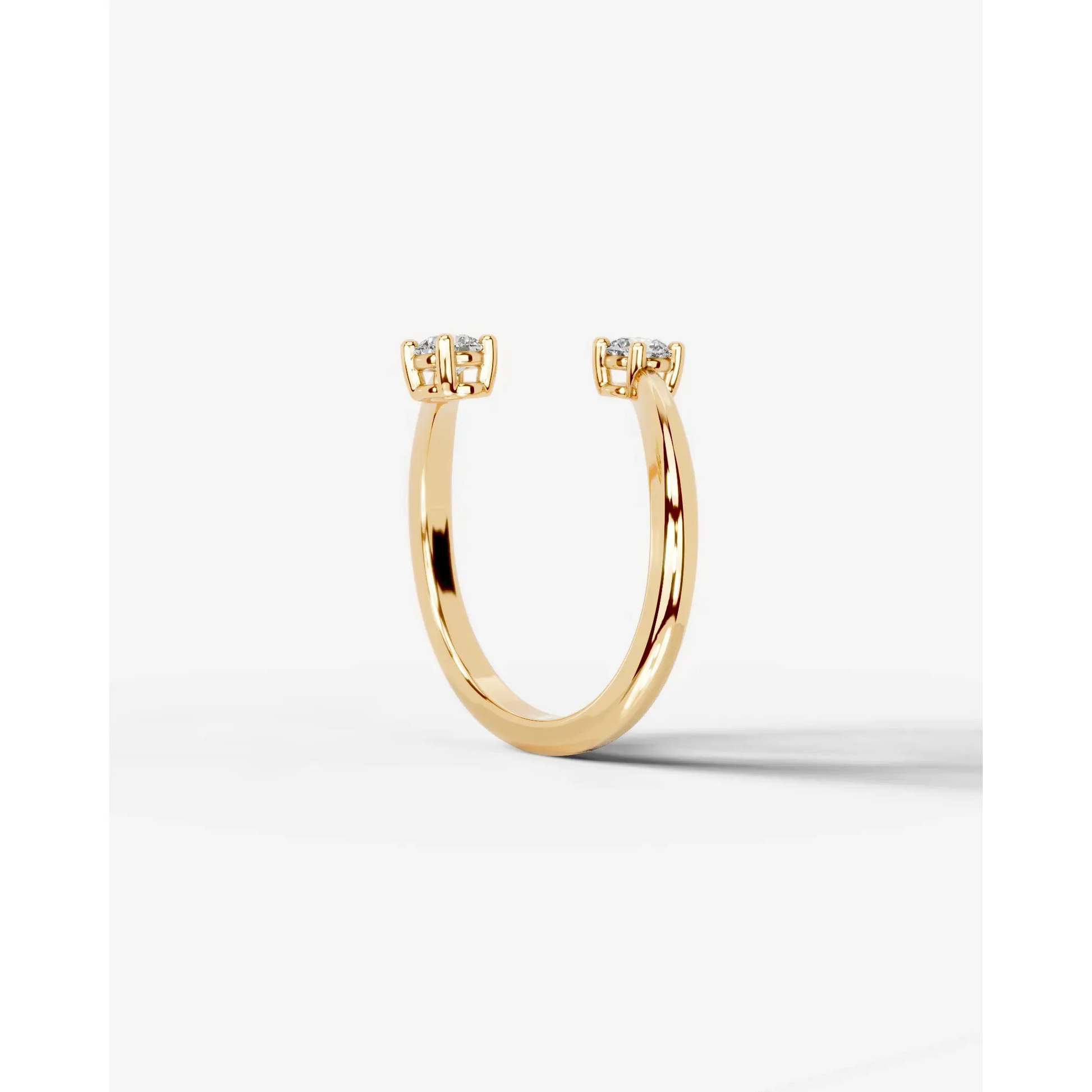 Anita  Round Lab Grown Round Diamond Wedding Ring - Yellow Gold - 18K - 3ct