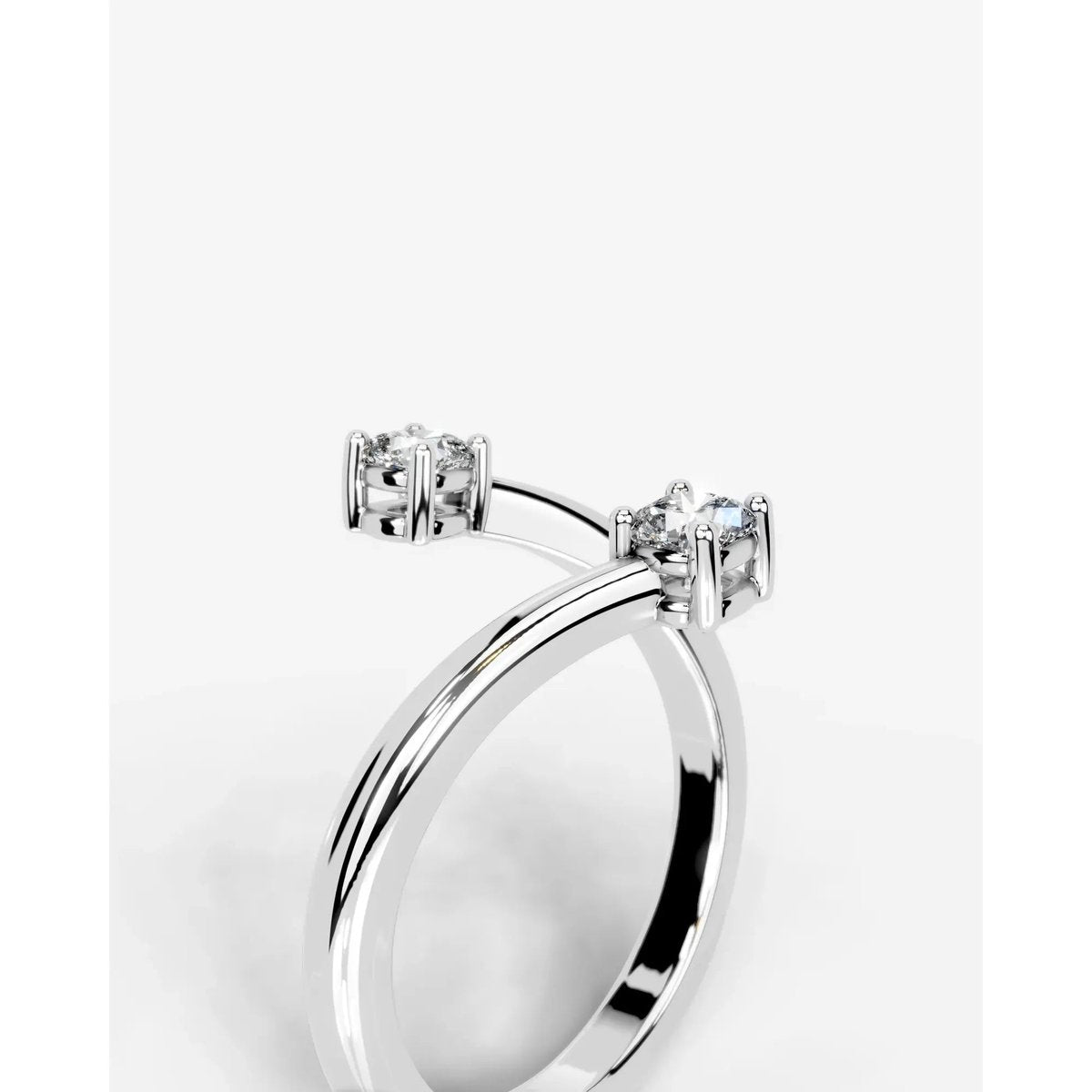 Anita  Square Cushion Lab Grown Round Diamond Wedding Ring - Platinum