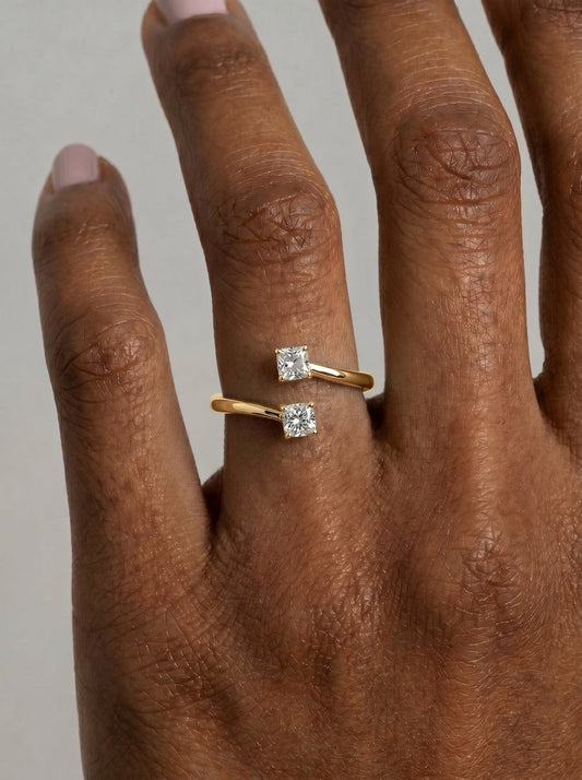 Anita  Square Cushion Lab Grown Square Cushion Diamond Wedding Ring - Yellow Gold