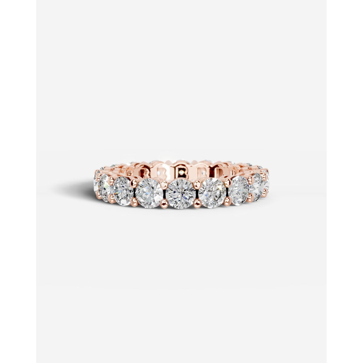 Anne Lab Grown Round Diamond Wedding Ring - Rose Gold