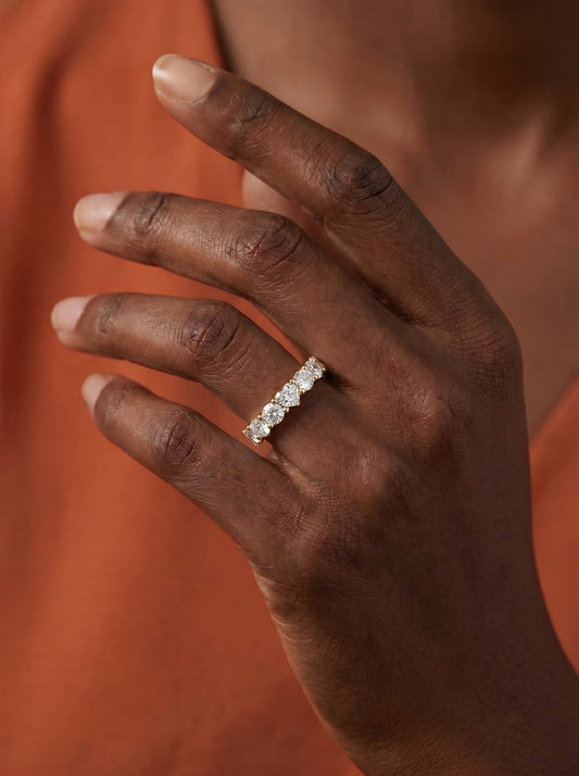 Anne Lab Grown Round Diamond Wedding Ring - Yellow Gold