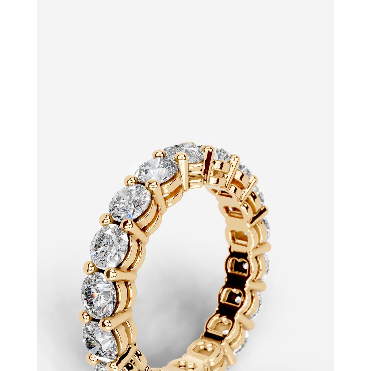 Anne Lab Grown Round Diamond Wedding Ring - Yellow Gold