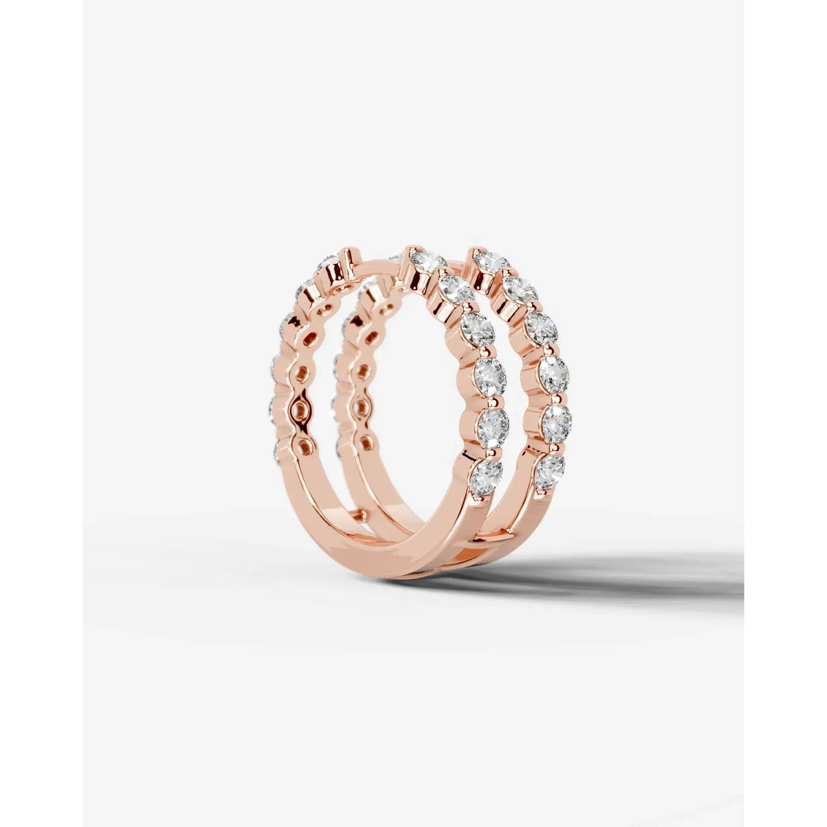 Ashley Lab Grown Round Diamond Wedding Ring - Rose Gold
