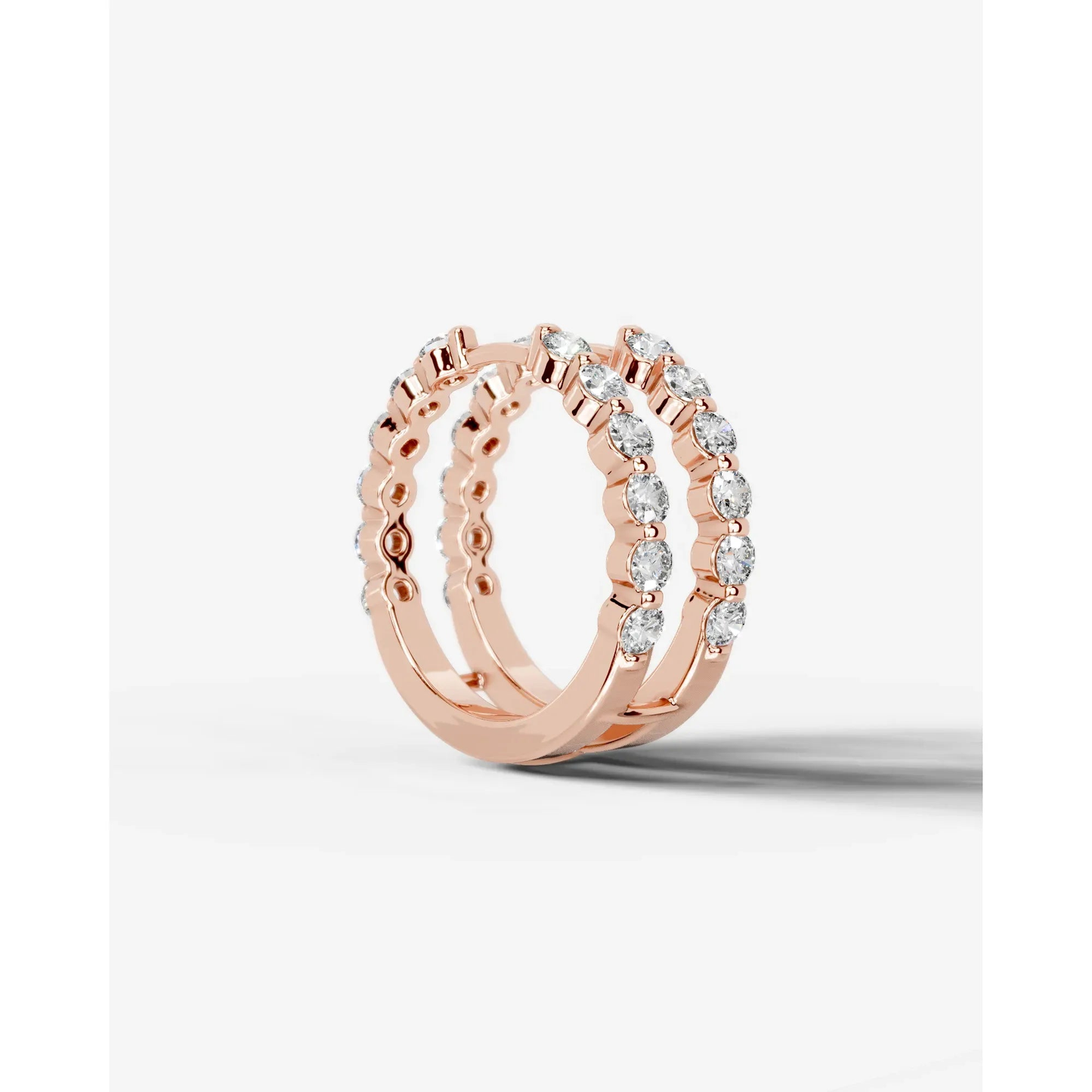 Ashley Lab Grown Round Diamond Wedding Ring - Rose Gold - 14K - 6ct