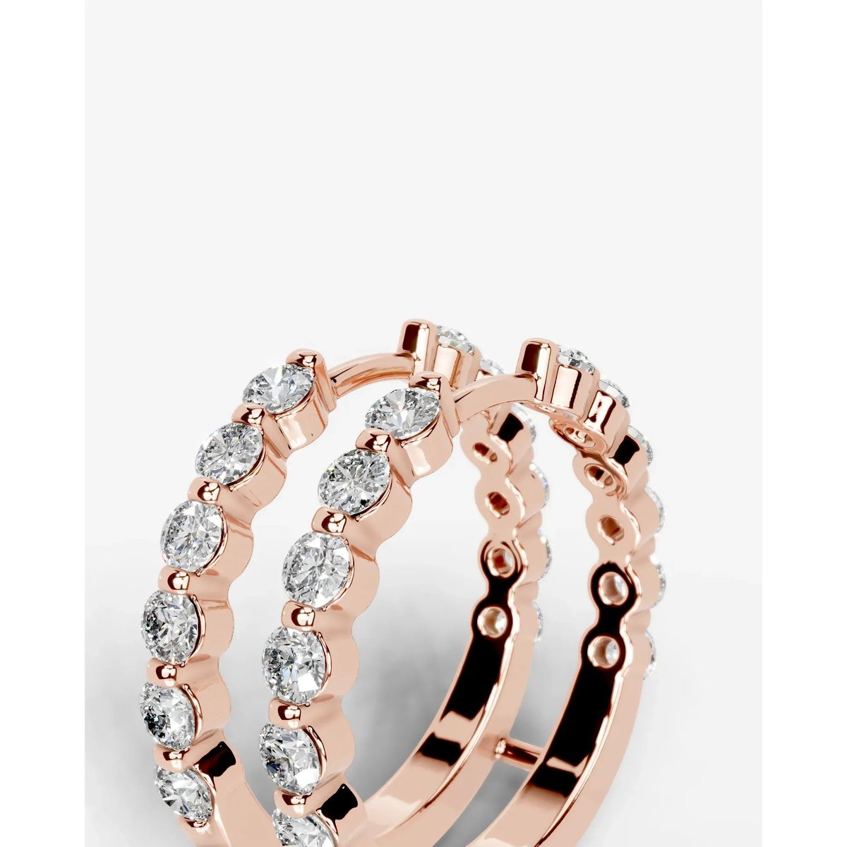 Ashley Lab Grown Round Diamond Wedding Ring - Rose Gold