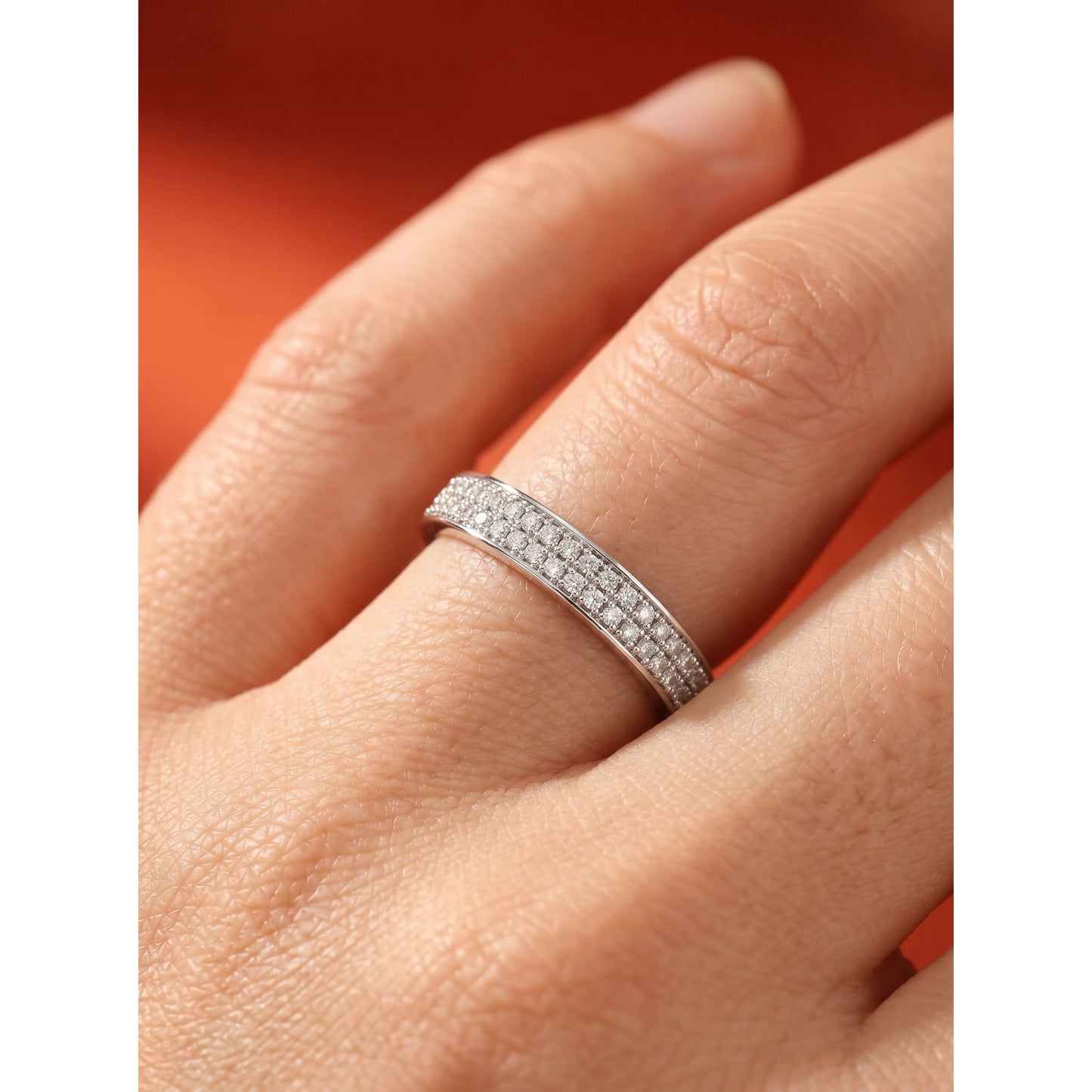 Audry Lab Grown Round Diamond Wedding Ring - Platinum - 3ct