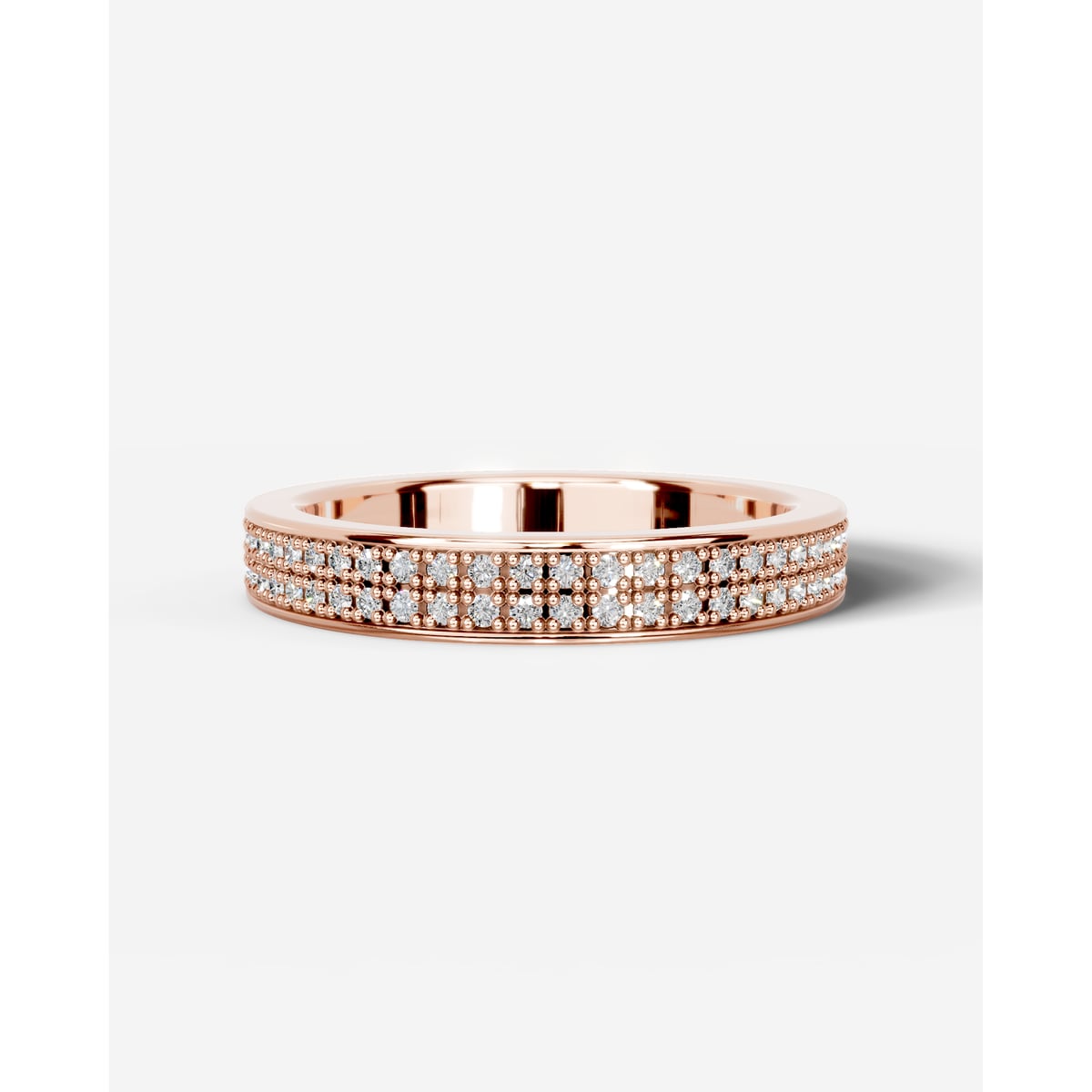Audry Lab Grown Round Diamond Wedding Ring - Rose Gold