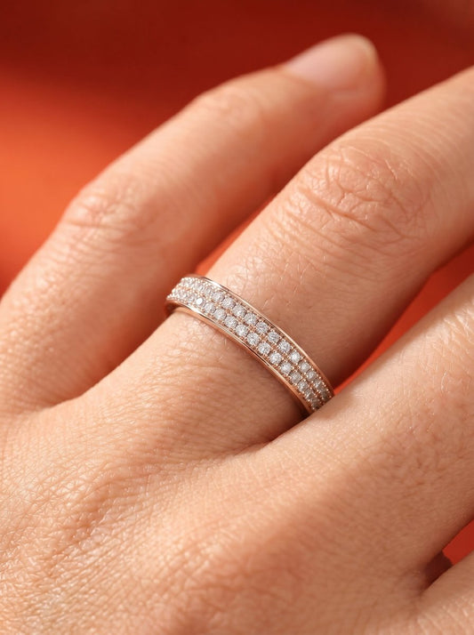 Audry Lab Grown Round Diamond Wedding Ring - Rose Gold