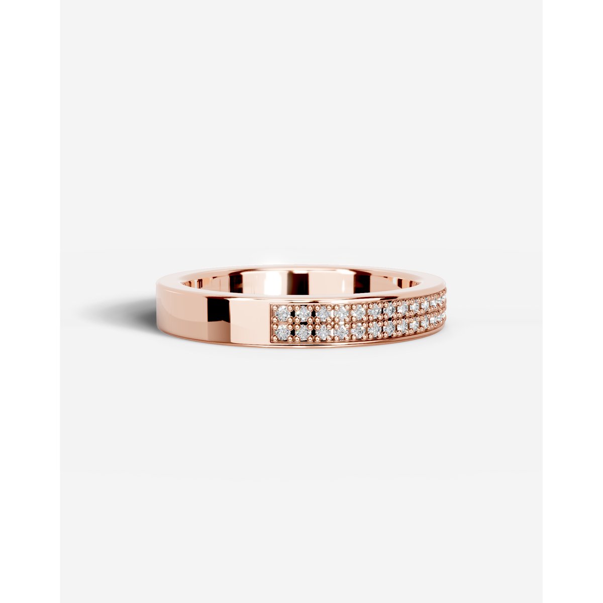 Audry Lab Grown Round Diamond Wedding Ring - Rose Gold