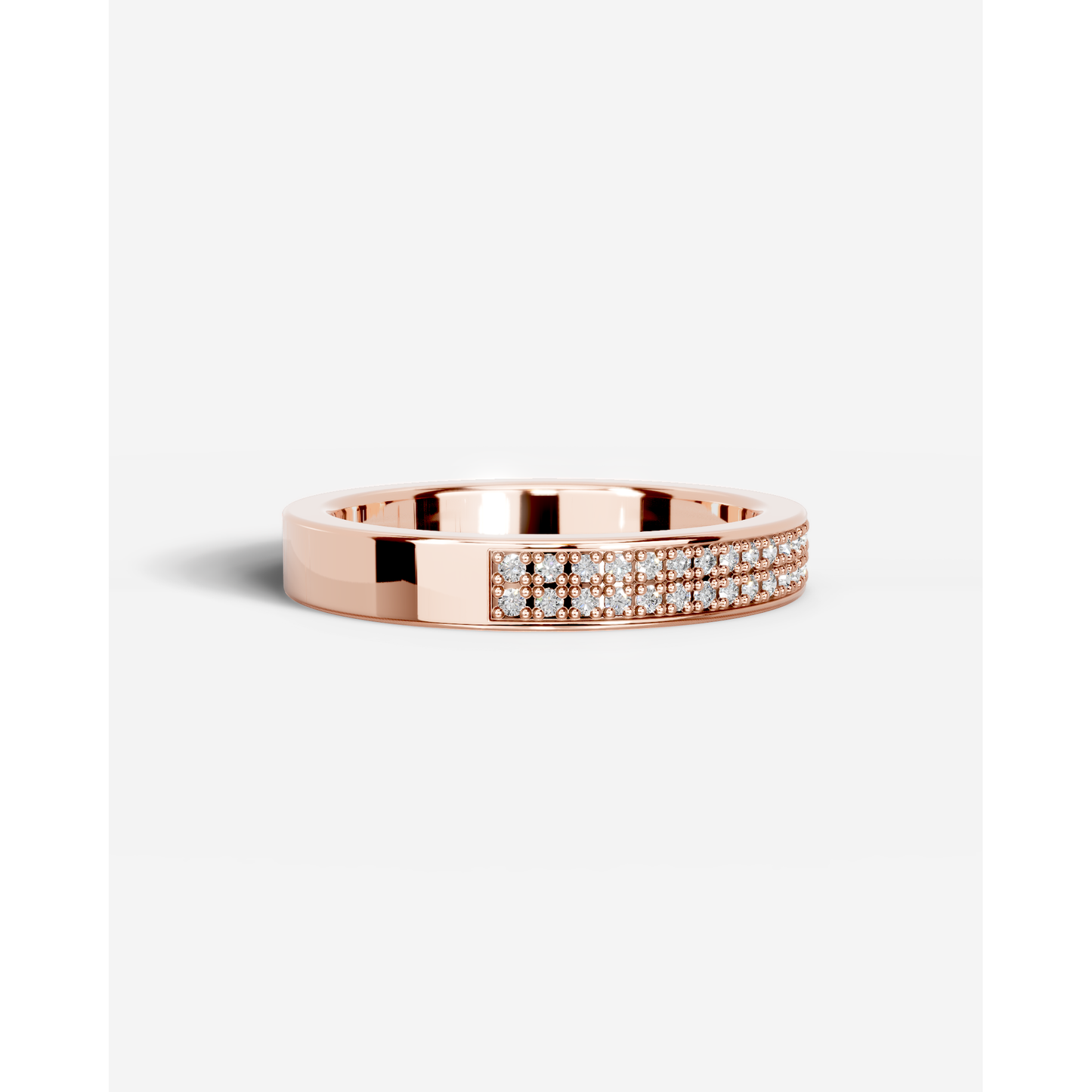 Audry Lab Grown Round Diamond Wedding Ring - Rose Gold - 18K - 3ct