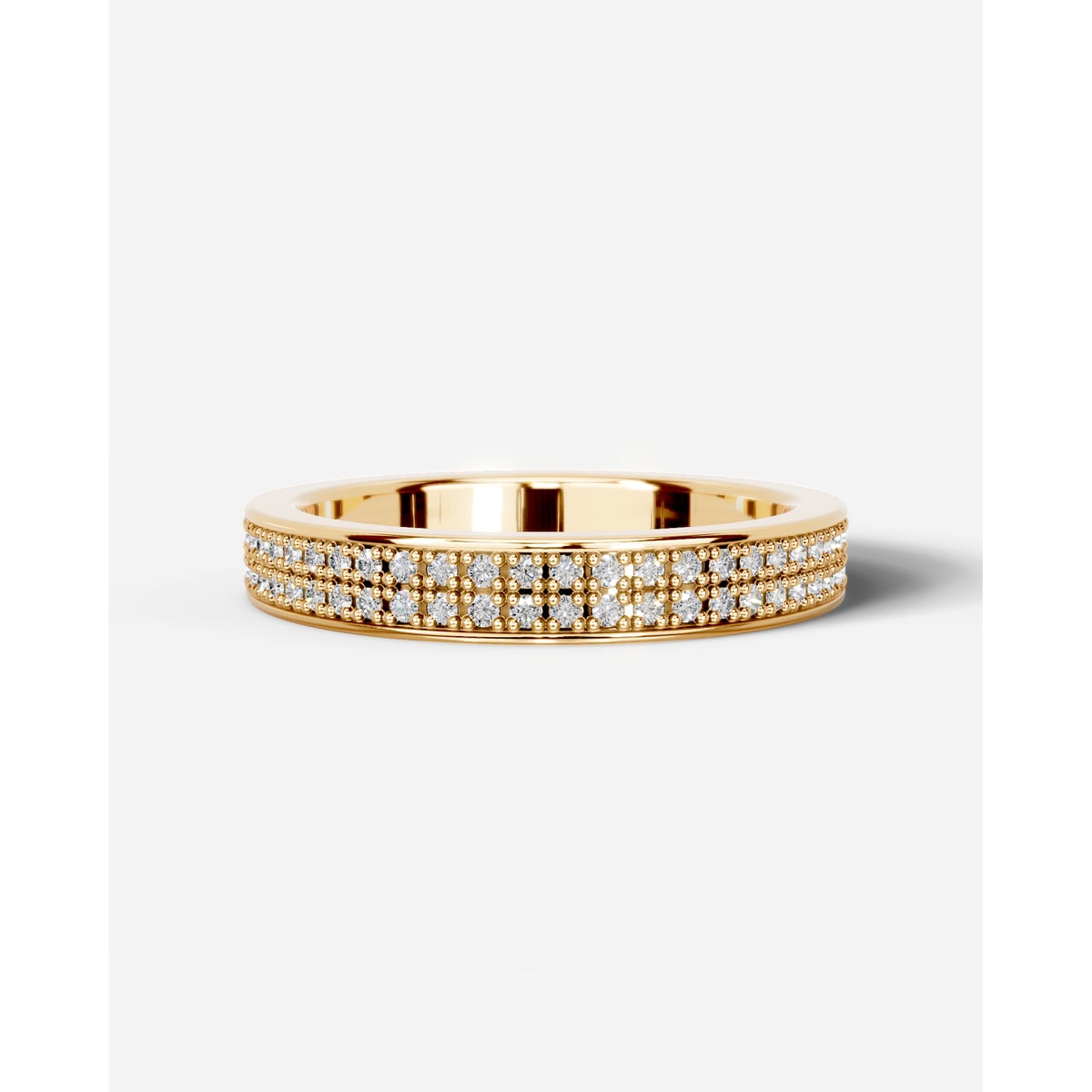 Audry Lab Grown Round Diamond Wedding Ring - Yellow Gold
