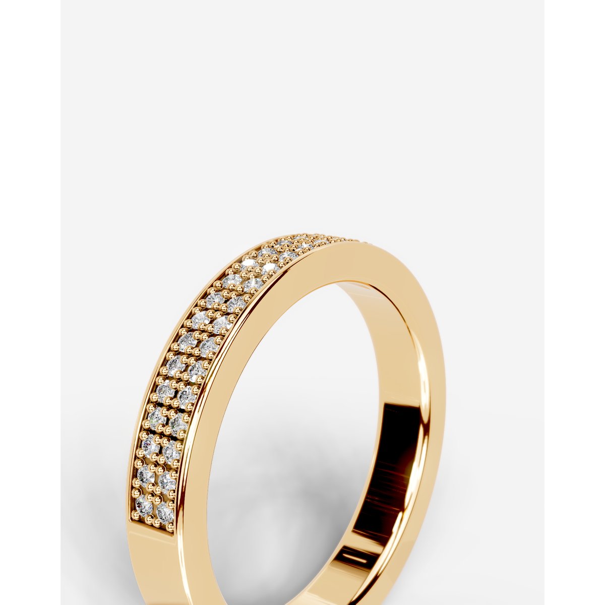 Audry Lab Grown Round Diamond Wedding Ring - Yellow Gold