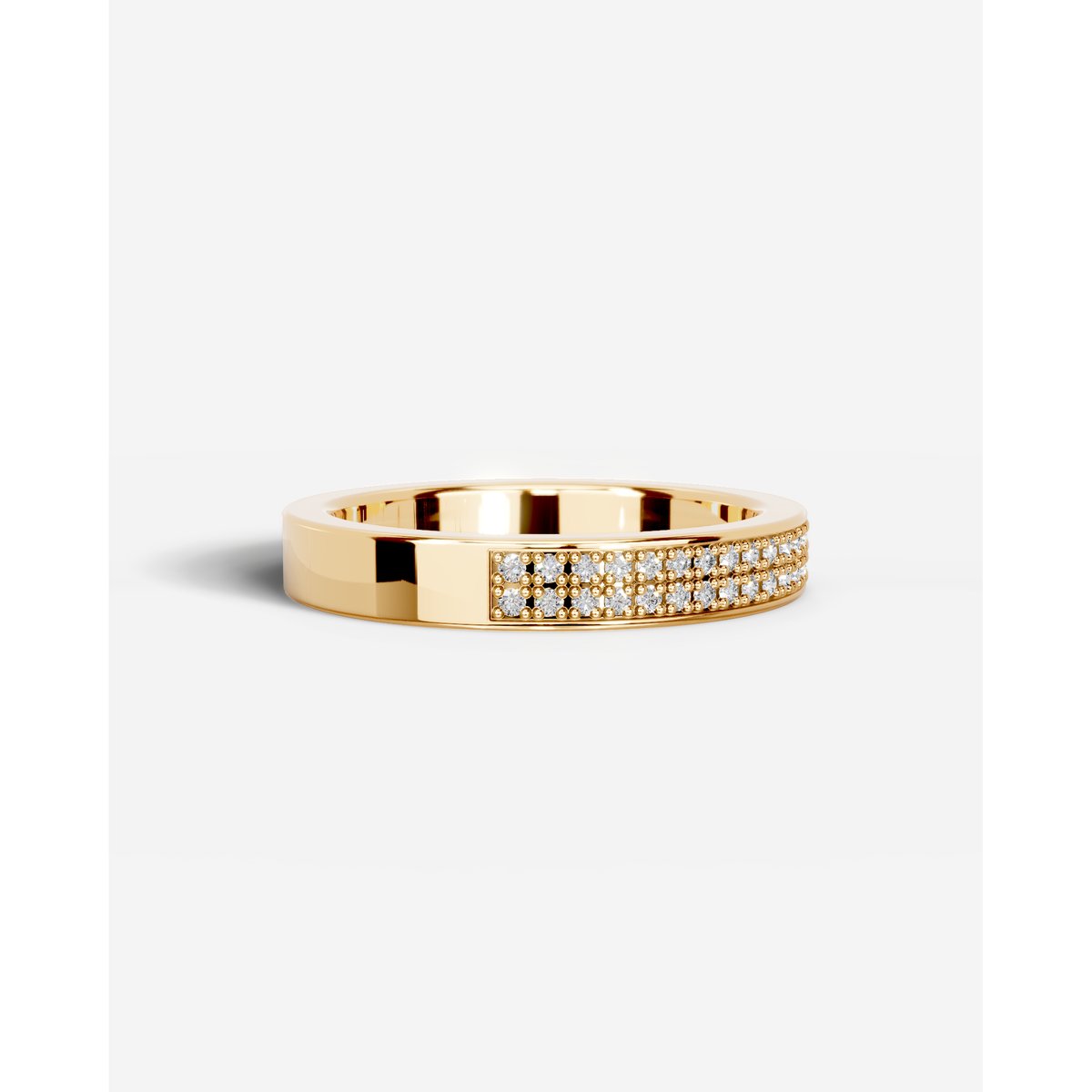 Audry Lab Grown Round Diamond Wedding Ring - Yellow Gold