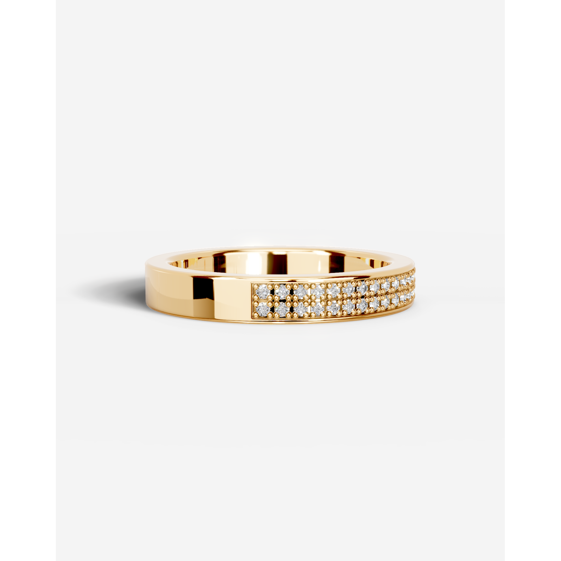 Audry Lab Grown Round Diamond Wedding Ring - Yellow Gold - 18K - 3ct