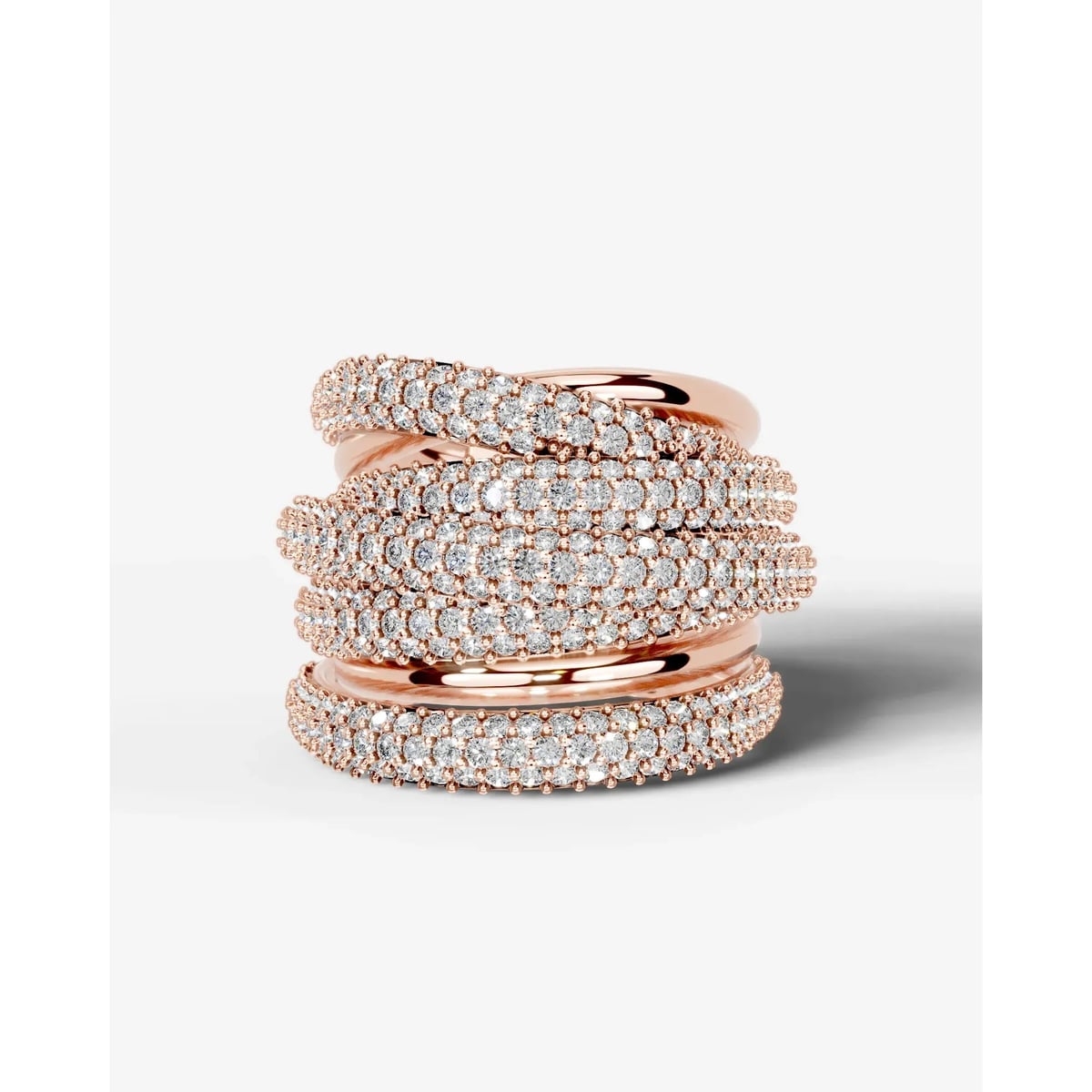Aurora Lab Grown Round Diamond Wedding Ring - Rose Gold