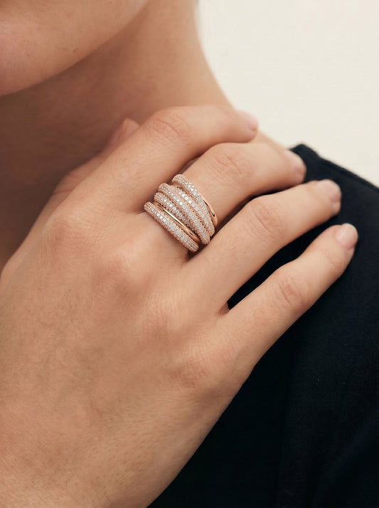 Aurora Lab Grown Round Diamond Wedding Ring - Rose Gold