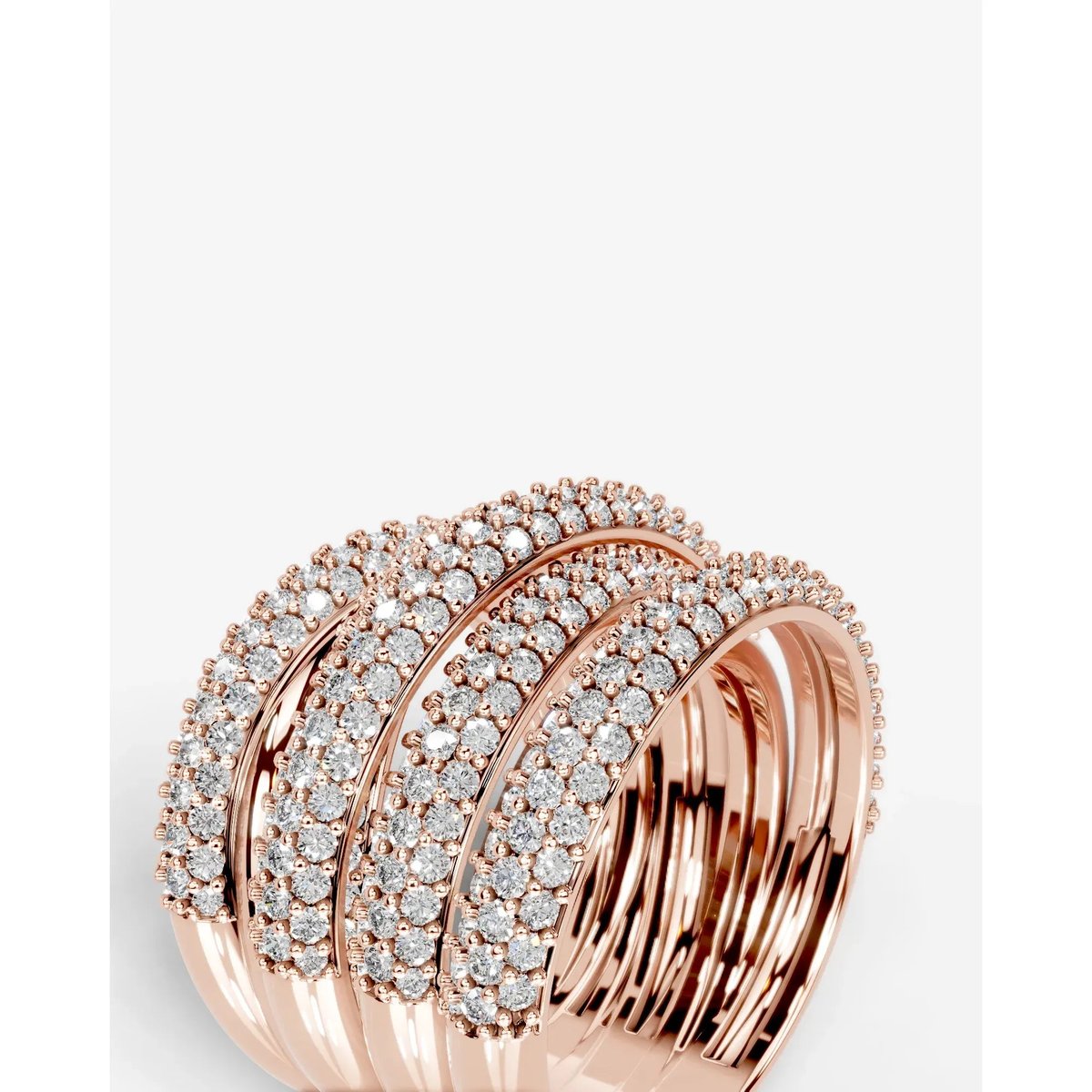 Aurora Lab Grown Round Diamond Wedding Ring - Rose Gold