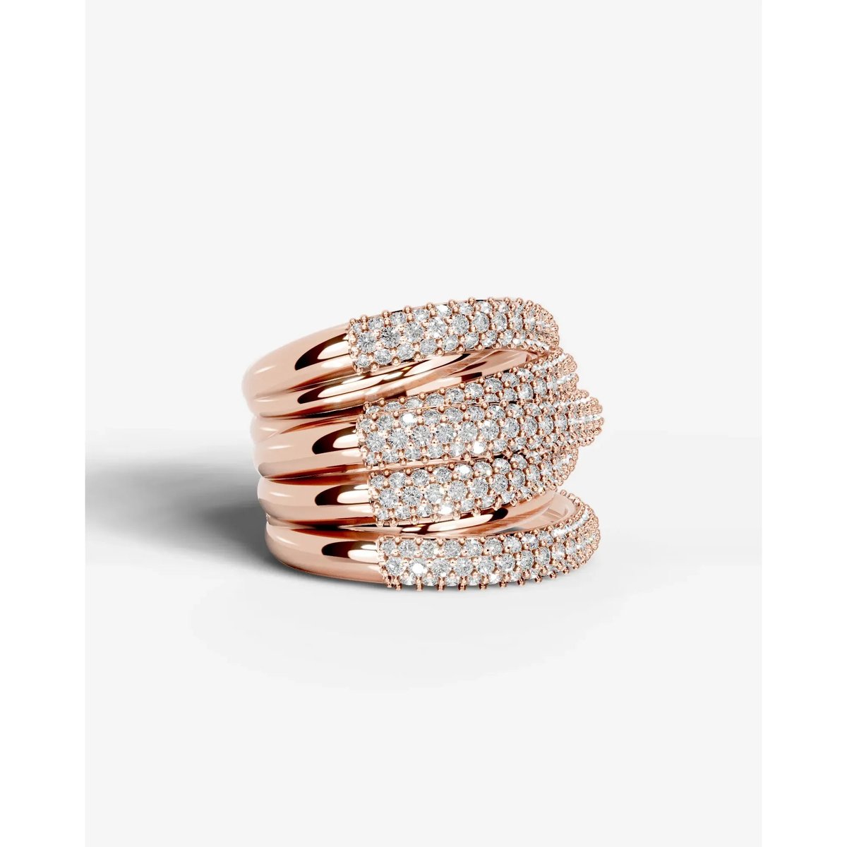 Aurora Lab Grown Round Diamond Wedding Ring - Rose Gold