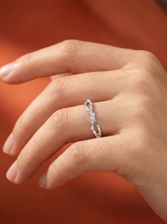 Ausha Lab Grown Round Diamond Wedding Ring - White Gold - 18K - 5ct