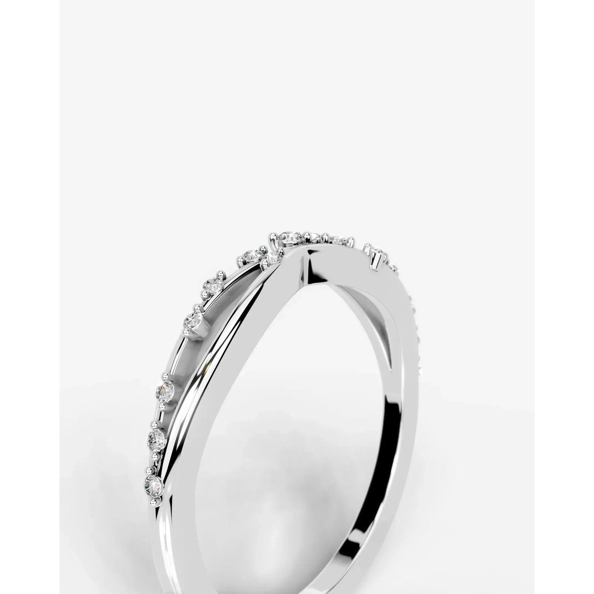 Ausha Lab Grown Round Diamond Wedding Ring - Platinum