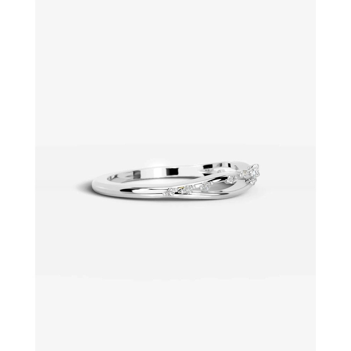 Ausha Lab Grown Round Diamond Wedding Ring - Platinum