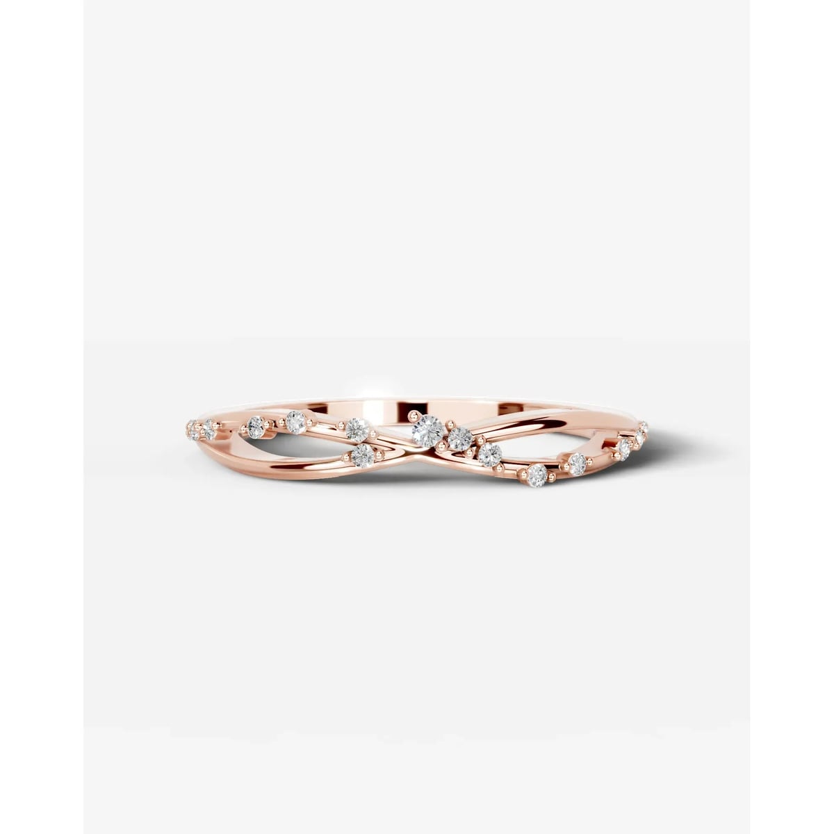 Ausha Lab Grown Round Diamond Wedding Ring - Rose Gold