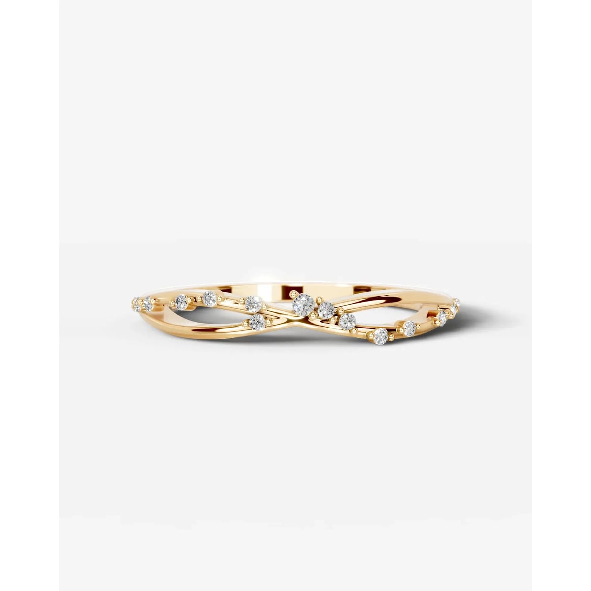 Ausha Lab Grown Round Diamond Wedding Ring - Yellow Gold