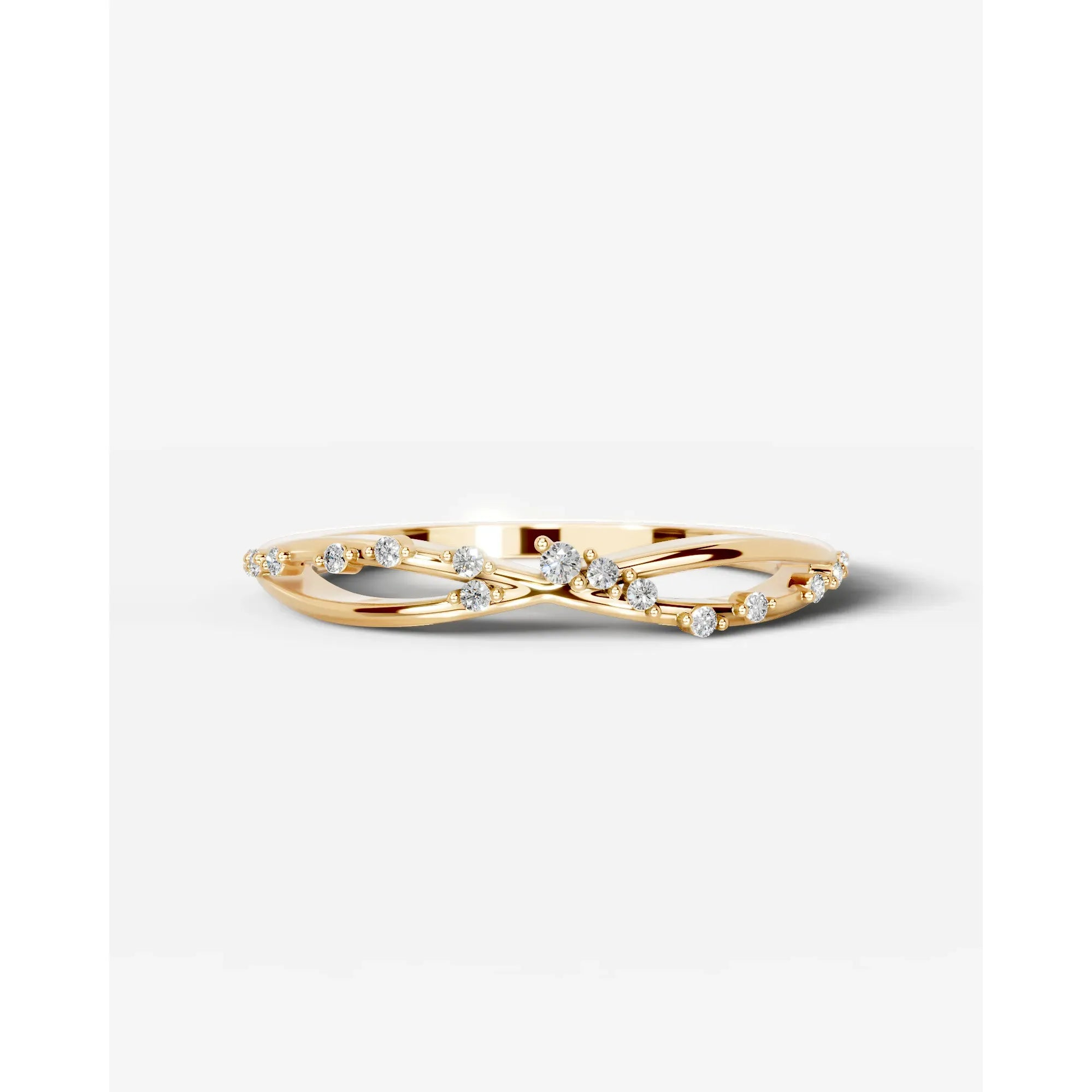 Ausha Lab Grown Round Diamond Wedding Ring - Yellow Gold - 18K - 6ct
