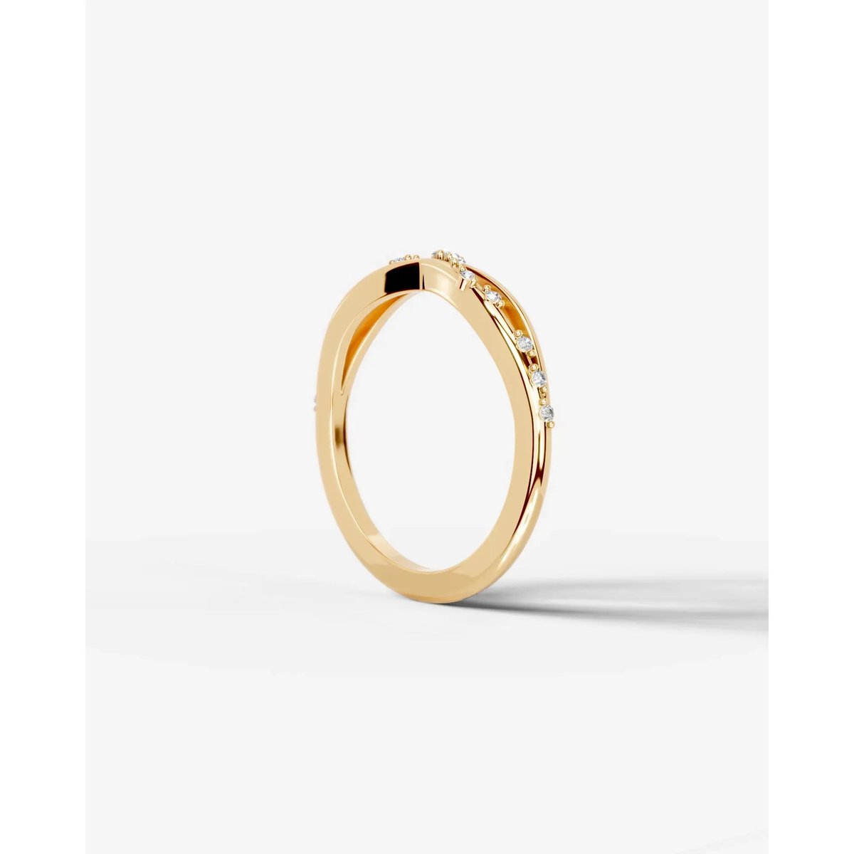 Ausha Lab Grown Round Diamond Wedding Ring - Yellow Gold