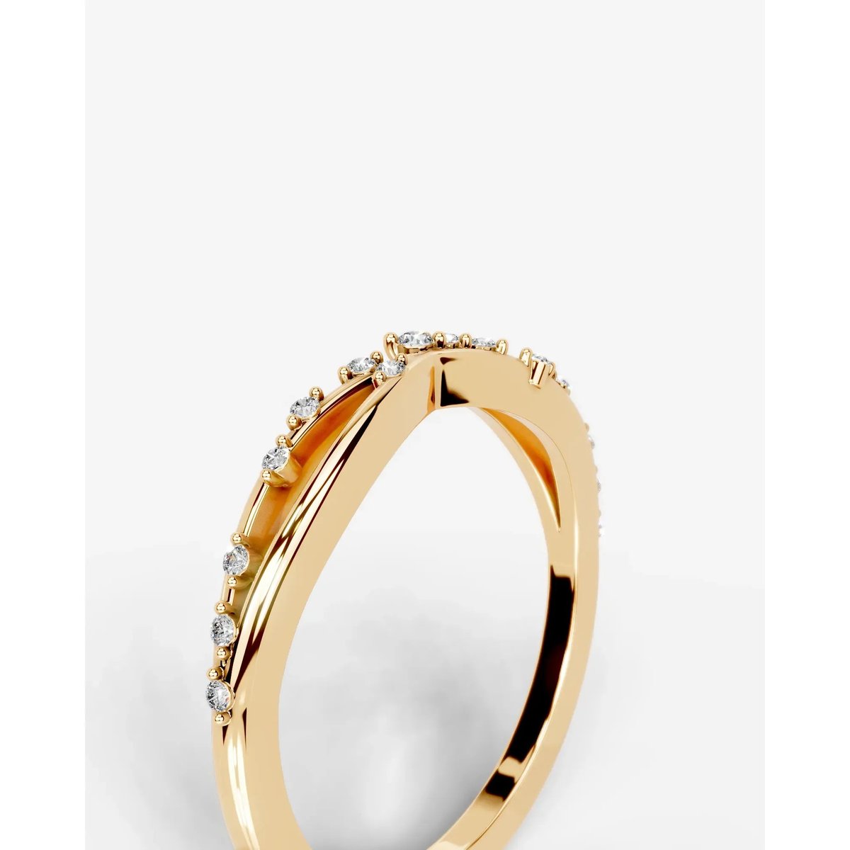 Ausha Lab Grown Round Diamond Wedding Ring - Yellow Gold