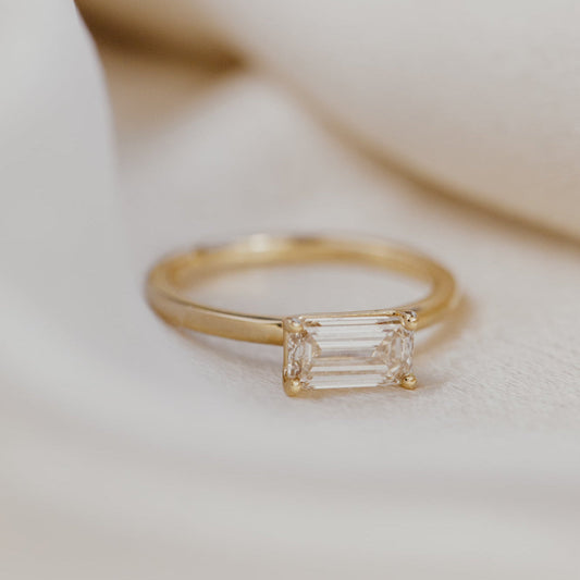 The Bennett Emerald Cut Champagne Diamond Ring
