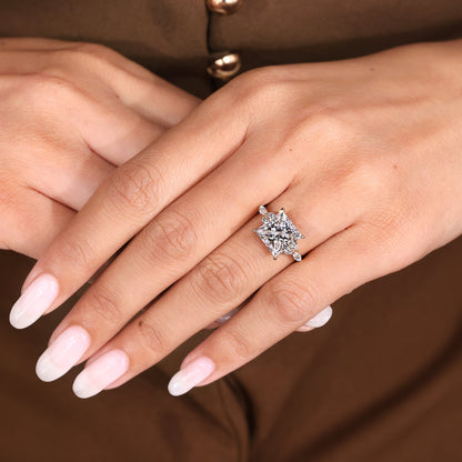 IGI Certified 5 - 7 Carat Princess Cut Diamond Ring in Muse Setting