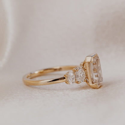 The Billie Emerald Cut Champagne Diamond Ring